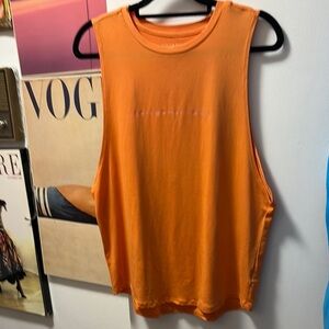 Vibrant Orange Relaxed Fit Sleeveless Tank